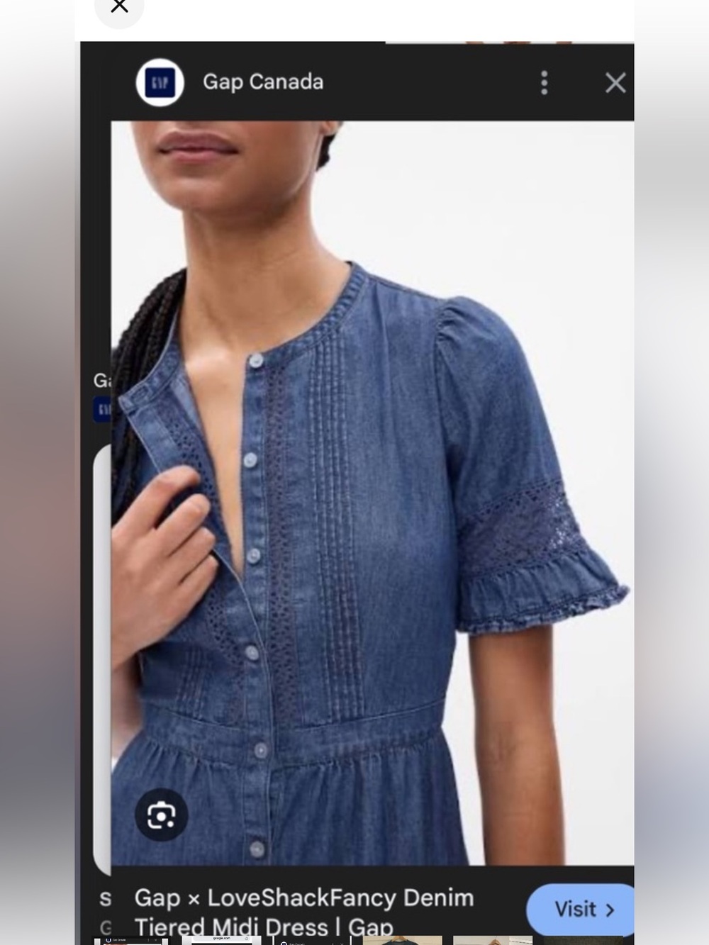 Final Price-No Offers! Gap X LoveShackFancy Collaboration Denim & Lace Dress